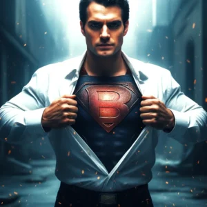 Símbolo de Branding no uniforme do Superman, representando o poder da linguagem na comunicação